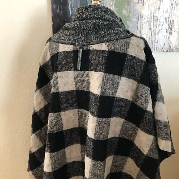 Anthropologie Poncho Wool Blend Wintertide Reversible Cowl Neck - Picture 4 of 11